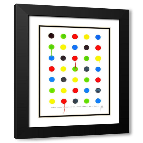 Other Peoples Paintings Only Much Cheaper: No. 6 Hirst. Black Modern Wood Framed Art Print with Double Matting by Sly, Juan