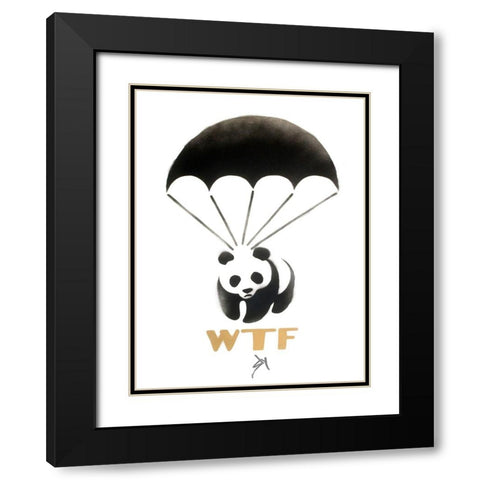 WTF Black Modern Wood Framed Art Print with Double Matting by Sly, Juan