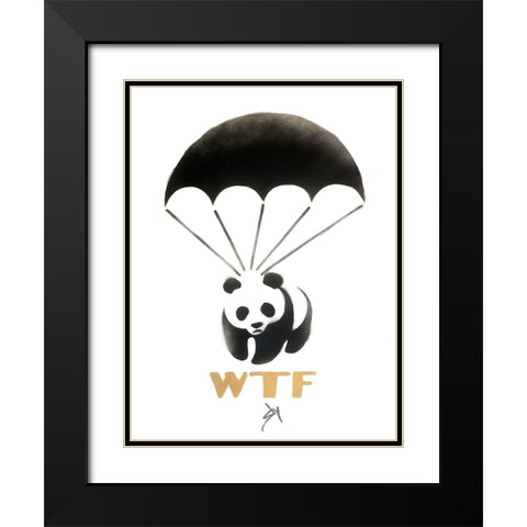WTF Black Modern Wood Framed Art Print with Double Matting by Sly, Juan