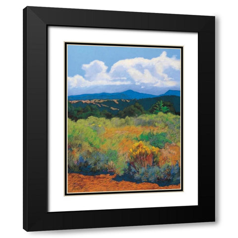 Distant Hills Black Modern Wood Framed Art Print with Double Matting by Silverwood, Mary