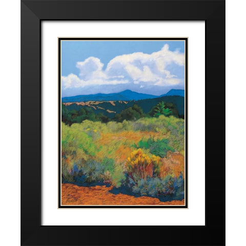 Distant Hills Black Modern Wood Framed Art Print with Double Matting by Silverwood, Mary