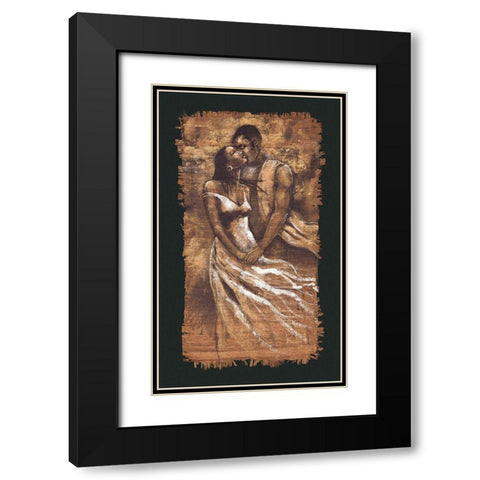 Whisper Black Modern Wood Framed Art Print with Double Matting by Stewart, Monica