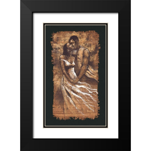 Whisper Black Modern Wood Framed Art Print with Double Matting by Stewart, Monica