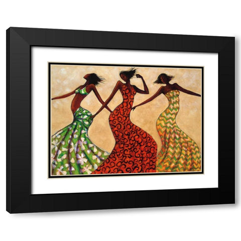 Rhythm Black Modern Wood Framed Art Print with Double Matting by Stewart, Monica