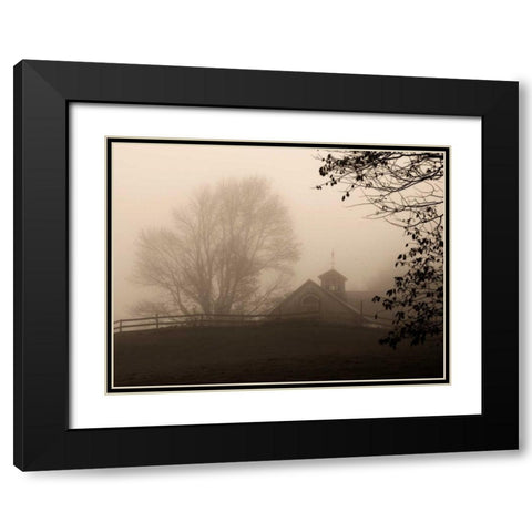 Parish Hill Barn Black Modern Wood Framed Art Print with Double Matting by Triebert, Christine