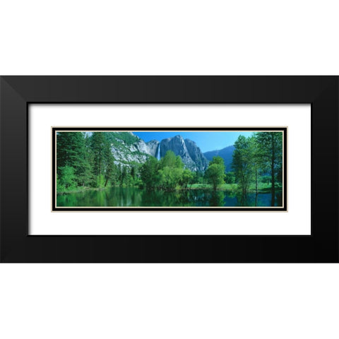Yosemite Falls and Merced Black Modern Wood Framed Art Print with Double Matting by Thomas, Alain