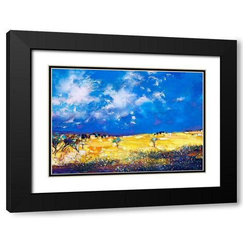 Canola Flowers Black Modern Wood Framed Art Print with Double Matting by Turton, John