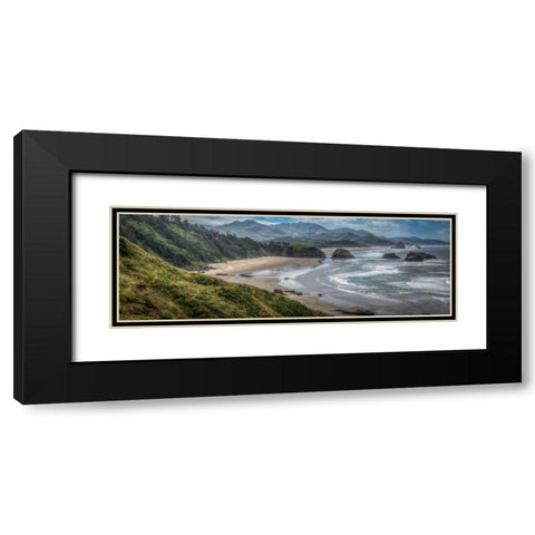 Coastal Serenity Black Modern Wood Framed Art Print with Double Matting by Taite, Larry J.