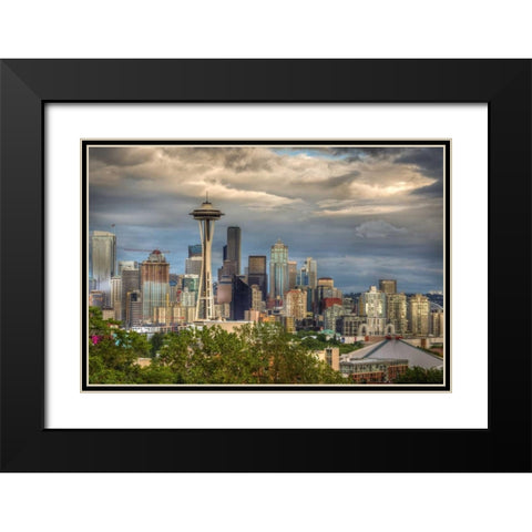 Seattle Black Modern Wood Framed Art Print with Double Matting by Taite, Larry J.