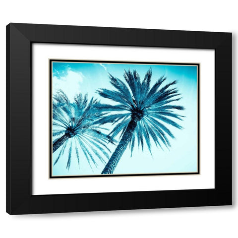 Chic Palms Black Modern Wood Framed Art Print with Double Matting by Tai Prints