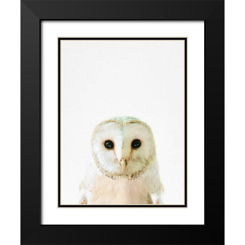Owl Black Modern Wood Framed Art Print with Double Matting by Tai Prints