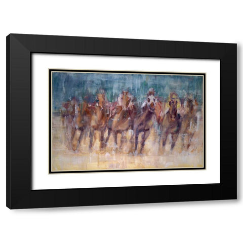 Final Sprint Black Modern Wood Framed Art Print with Double Matting by Tonov, Valtcho