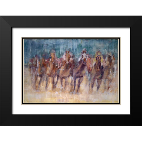 Final Sprint Black Modern Wood Framed Art Print with Double Matting by Tonov, Valtcho