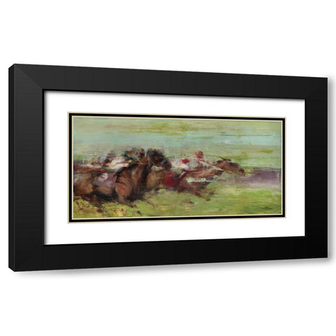 Running Black Modern Wood Framed Art Print with Double Matting by Tonov, Valtcho