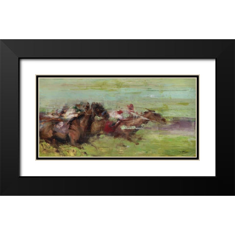 Running Black Modern Wood Framed Art Print with Double Matting by Tonov, Valtcho