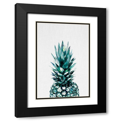 Pineapple II Black Modern Wood Framed Art Print with Double Matting by Tai Prints