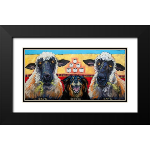 Ewe Dog Ewe Black Modern Wood Framed Art Print with Double Matting by Townsend, Connie R.