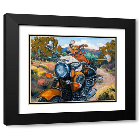 Have Dog Will Travel Black Modern Wood Framed Art Print with Double Matting by Townsend, Connie R.