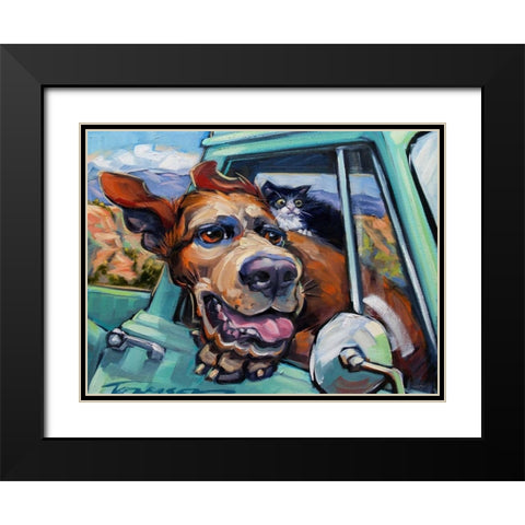 Love Travels Black Modern Wood Framed Art Print with Double Matting by Townsend, Connie R.
