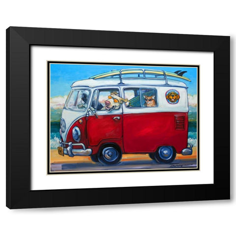 Sunglass Mutt Black Modern Wood Framed Art Print with Double Matting by Townsend, Connie R.