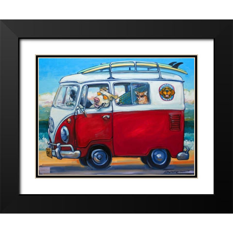 Sunglass Mutt Black Modern Wood Framed Art Print with Double Matting by Townsend, Connie R.