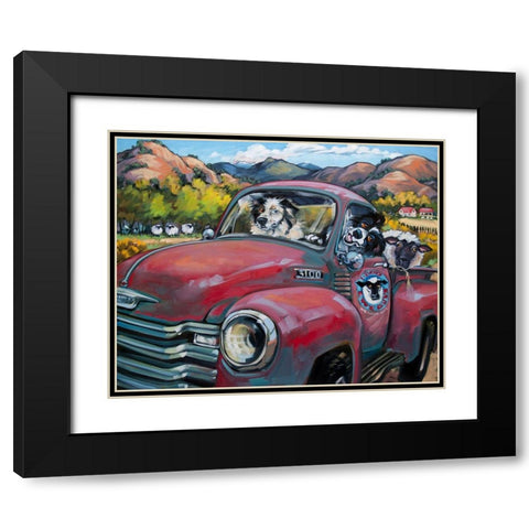 1-800 Ewe Guys Black Modern Wood Framed Art Print with Double Matting by Townsend, CR
