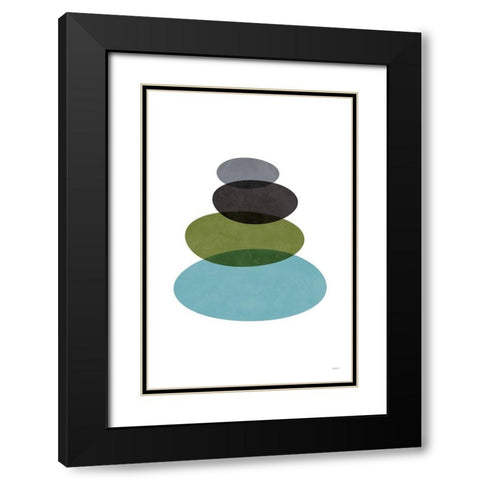 Modern Stones Black Modern Wood Framed Art Print with Double Matting by Tomas Design