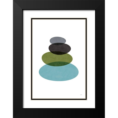 Modern Stones Black Modern Wood Framed Art Print with Double Matting by Tomas Design