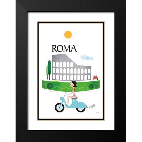 Roma Black Modern Wood Framed Art Print with Double Matting by Tomas Design