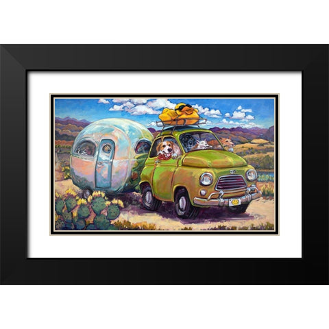 Duck and Cover Black Modern Wood Framed Art Print with Double Matting by Townsend, CR