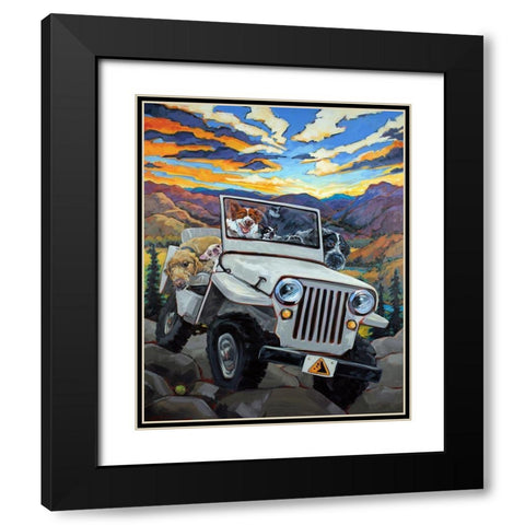 Watch For Falling Rocks Black Modern Wood Framed Art Print with Double Matting by Townsend, CR