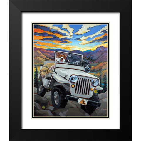 Watch For Falling Rocks Black Modern Wood Framed Art Print with Double Matting by Townsend, CR