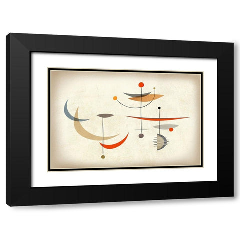 Atomic Balance Black Modern Wood Framed Art Print with Double Matting by Theodore, James