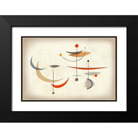 Atomic Balance Black Modern Wood Framed Art Print with Double Matting by Theodore, James