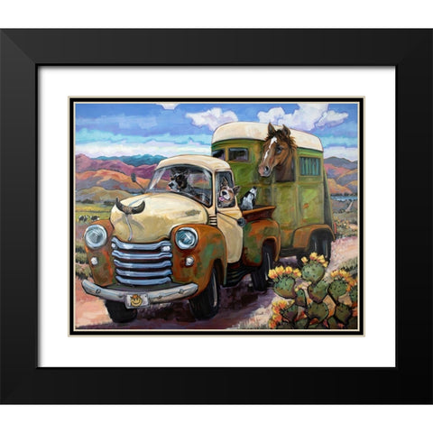 Git Along Lil Dogies Black Modern Wood Framed Art Print with Double Matting by Townsend, CR