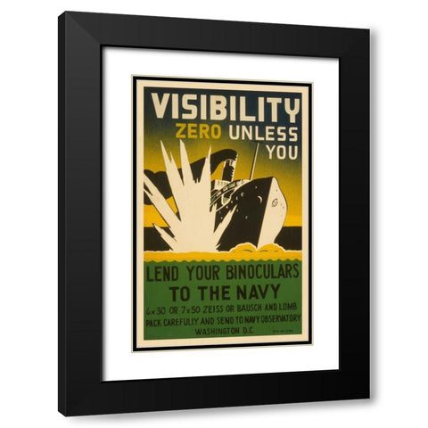 Visibility Zero Black Modern Wood Framed Art Print with Double Matting by Unknown