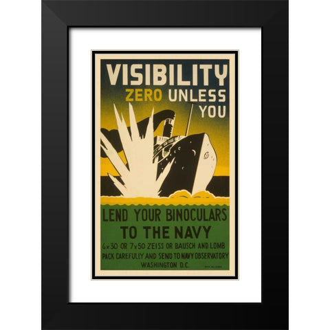 Visibility Zero Black Modern Wood Framed Art Print with Double Matting by Unknown