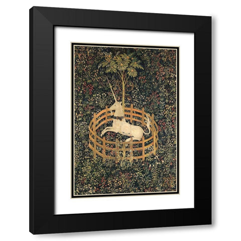 The Unicorn in Captivity Black Modern Wood Framed Art Print with Double Matting by Unknown