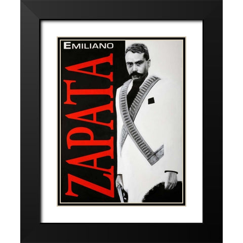 ZAPATA Black Modern Wood Framed Art Print with Double Matting by Valadez, Robert