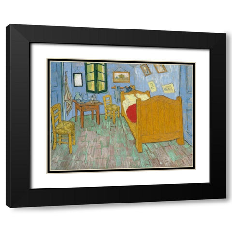 The Bedroom 1888 Black Modern Wood Framed Art Print with Double Matting by Van Gogh, Vincent