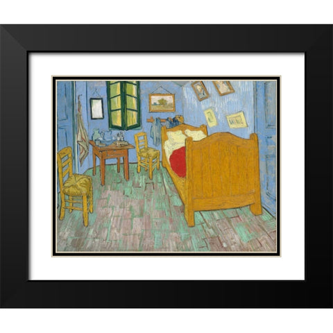 The Bedroom 1888 Black Modern Wood Framed Art Print with Double Matting by Van Gogh, Vincent