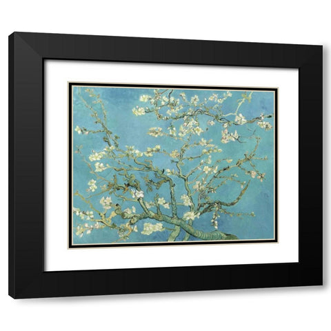Almond Blossoms 1890 Black Modern Wood Framed Art Print with Double Matting by Van Gogh, Vincent