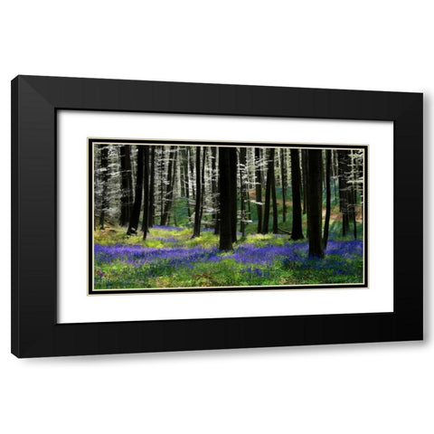 Blue Silver Black Modern Wood Framed Art Print with Double Matting by Van de Goor, Lars