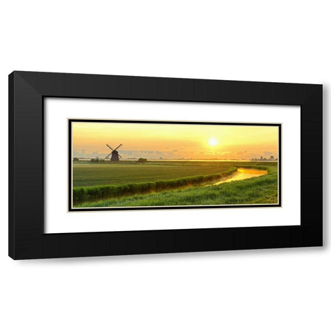 Morning Meadow Black Modern Wood Framed Art Print with Double Matting by Van de Goor, Lars