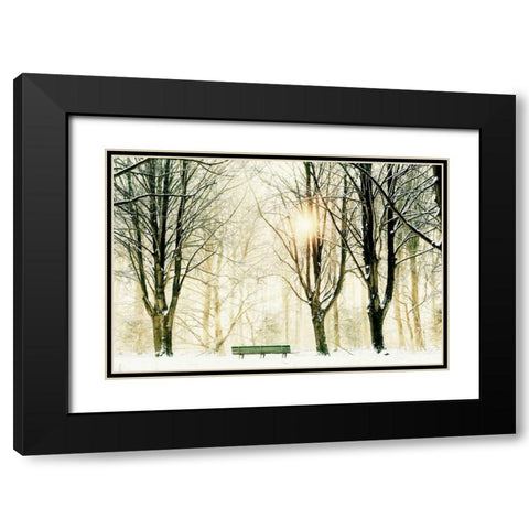 Too Cold To Sit Black Modern Wood Framed Art Print with Double Matting by Van de Goor, Lars