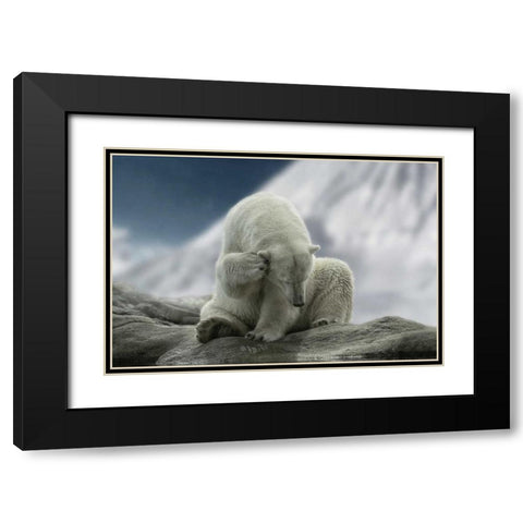 Itching Ear Black Modern Wood Framed Art Print with Double Matting by Van de Goor, Lars