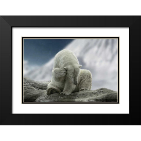 Itching Ear Black Modern Wood Framed Art Print with Double Matting by Van de Goor, Lars