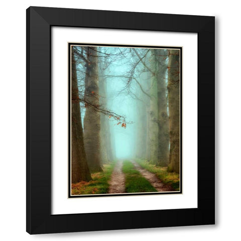 Blue Mist Black Modern Wood Framed Art Print with Double Matting by Van de Goor, Lars