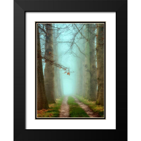 Blue Mist Black Modern Wood Framed Art Print with Double Matting by Van de Goor, Lars