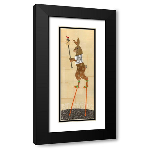 Rabbit on Stilts Black Modern Wood Framed Art Print with Double Matting by Verhoeven, Judy